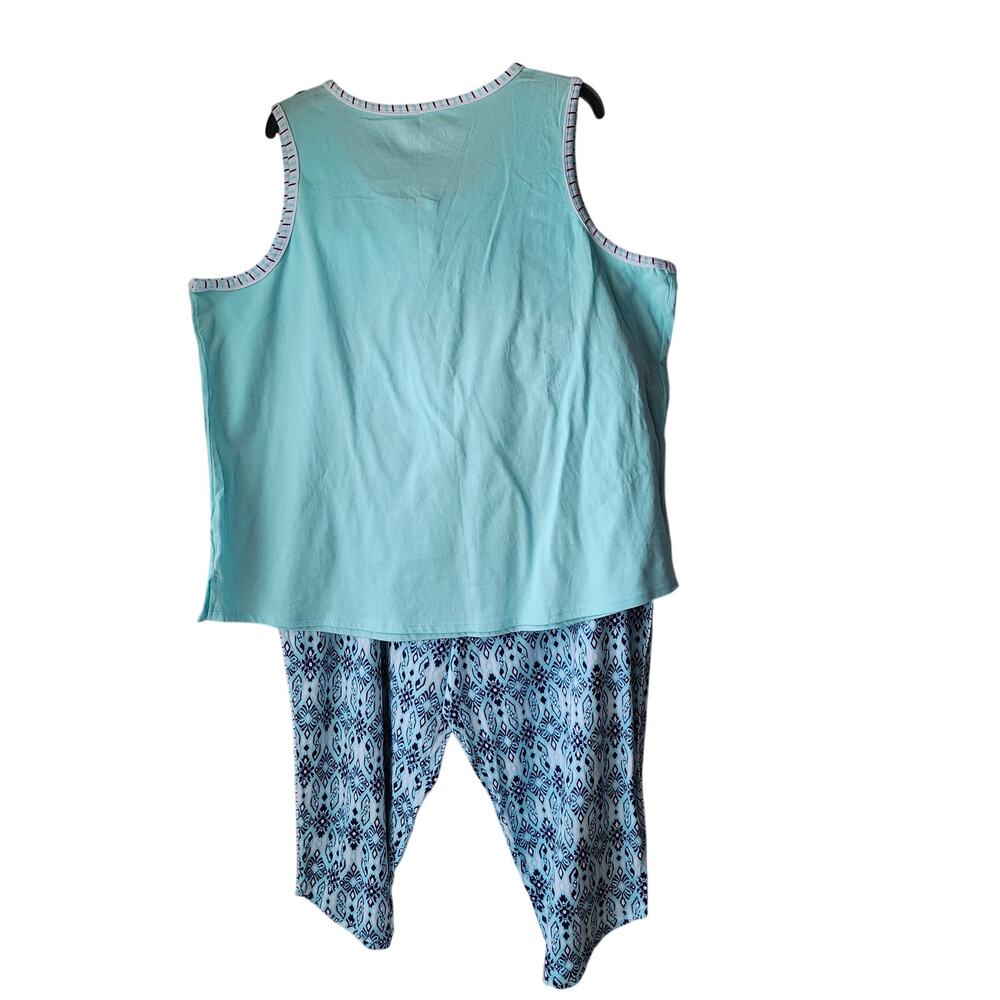 NWT Carole Hochman 2-Piece Pajama Set Aqua Blue | Cozy Lounge Sleepwear Women 2X - Picture 10 of 16
